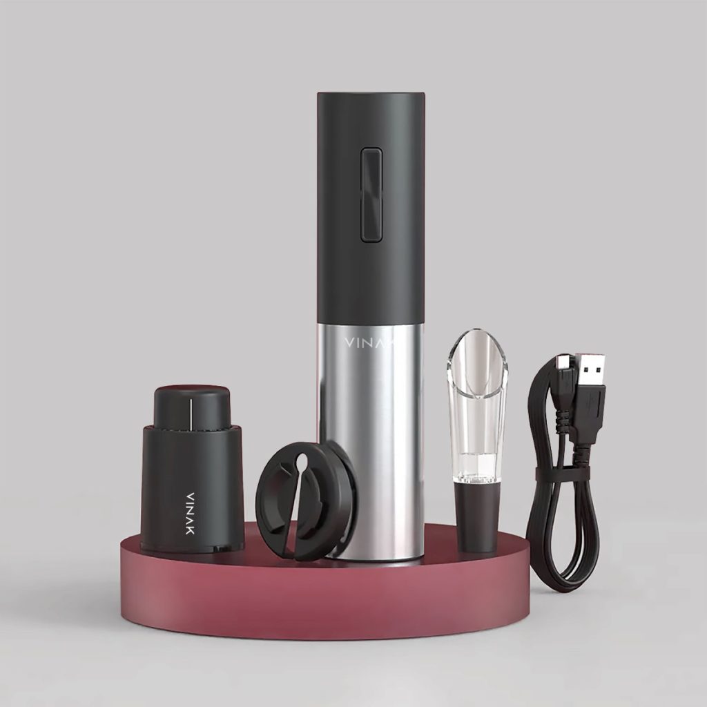 set de vino eléctrico recargable