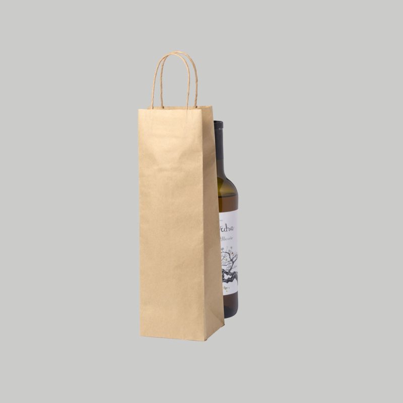 bolsa botella vino papel