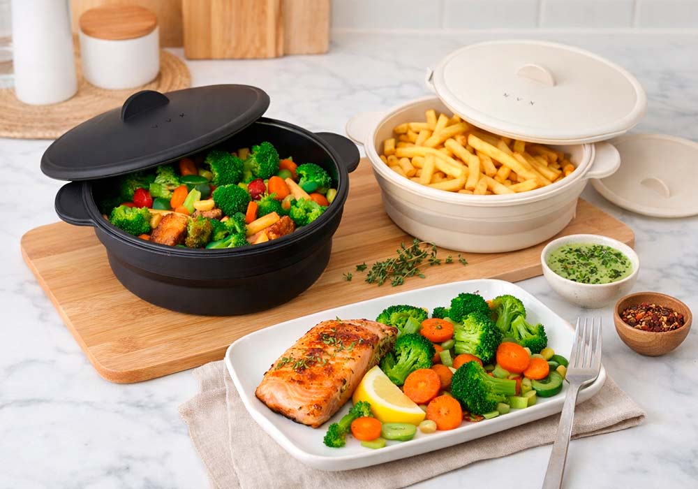 Cómo usar la vaporera de silicona en el microondas